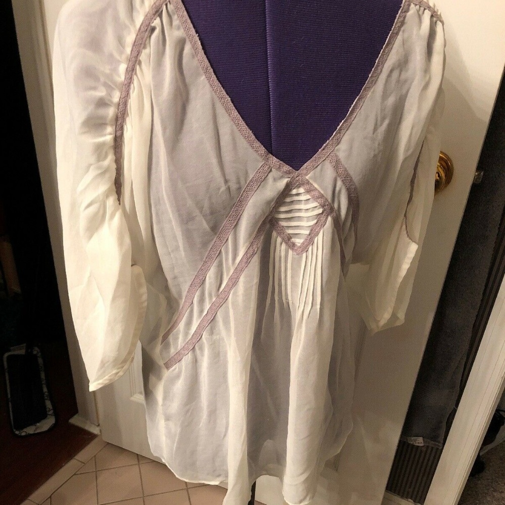 Black Rainn Medium Womens Beige Poly Boho Top